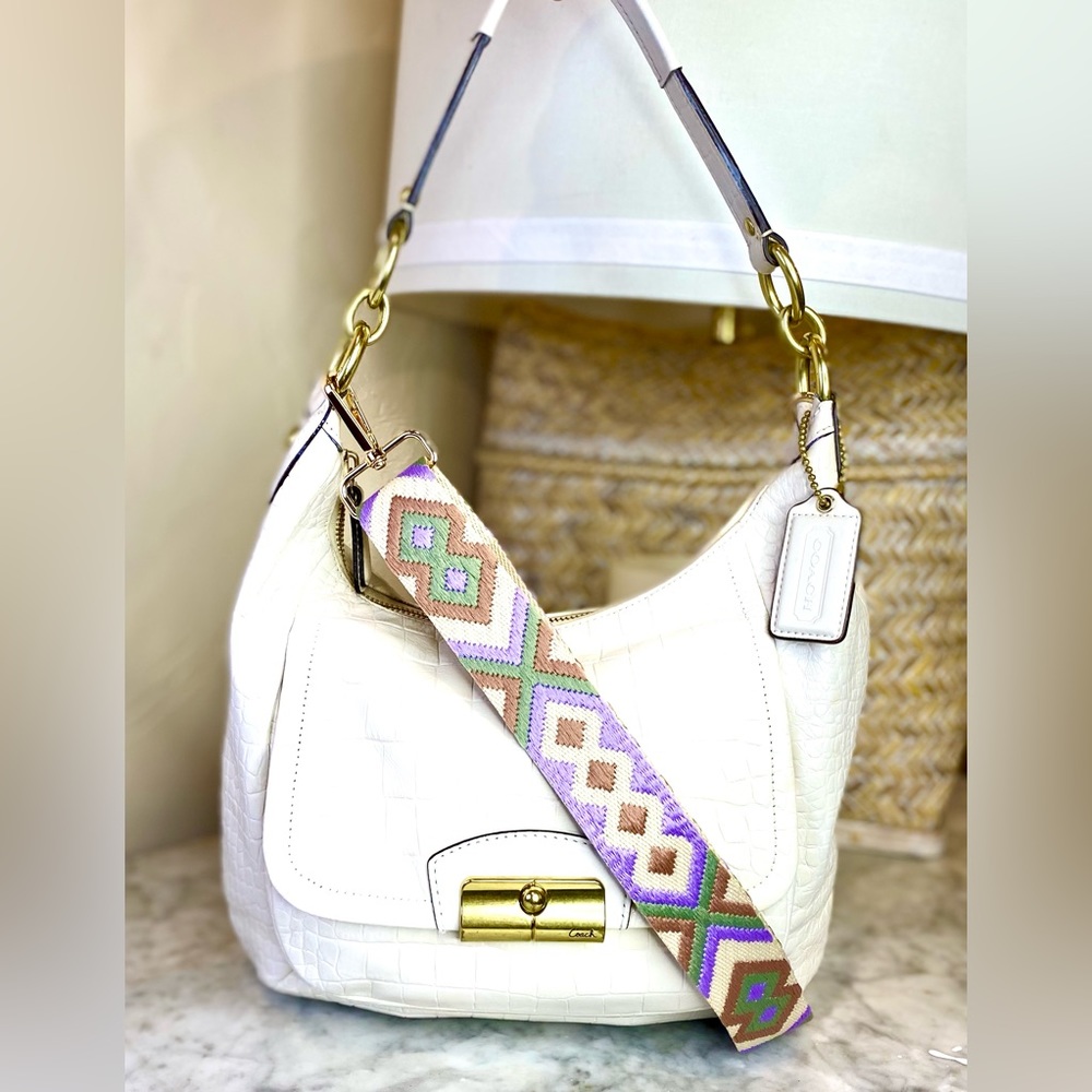 COACH Kristin Croc Embossed Leather Hobo